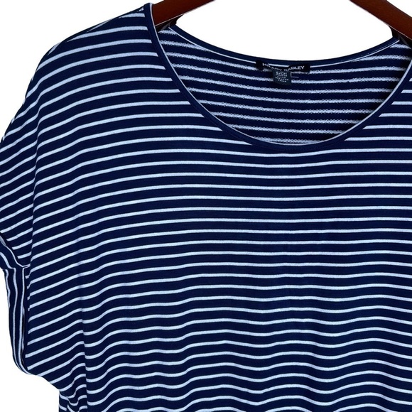 HILARY RADLEY Striped Drawstring Waist Dress Size Small in Navy and White Stripe - Picture 6 of 16